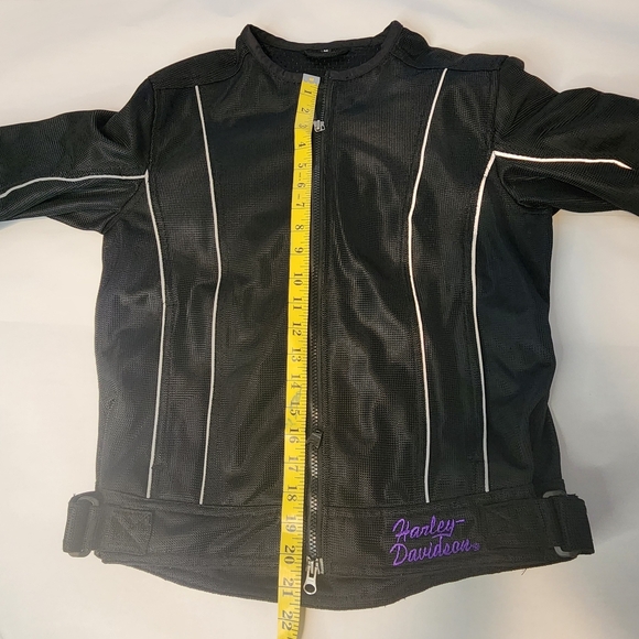 Harley Davidson Womens Jacket Black,  Purple Wind Swept Mesh Reflective.  Medium - Picture 11 of 15
